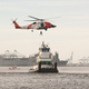 A Coast Guard unit conducts a search and rescue exercise on the Elizabeth River near Norfolk, Virginia. Some day, someone is going to have to do this is in space.
